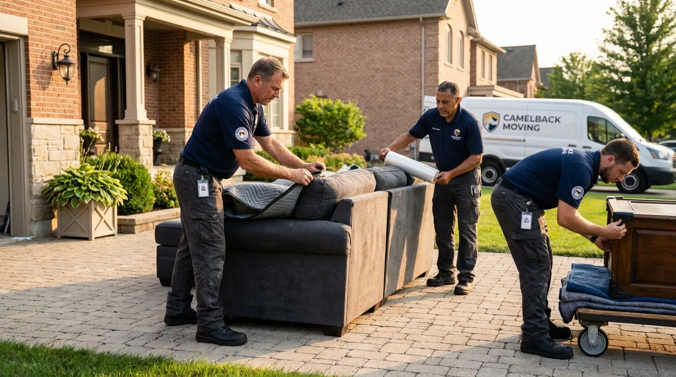 Large estate moving crew wrapping furniture in Avis, PA